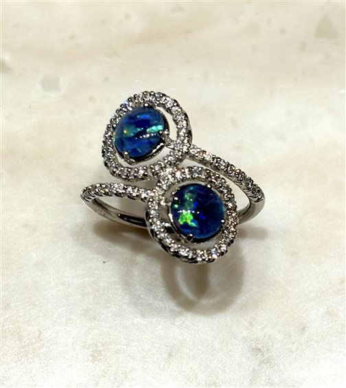 Ringe Sommer Dame Opali in Weißgold Opale 1.25 Ct SOLO/A03OP - SOLO/A03OP